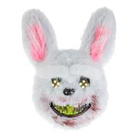 Maske Halloweeni me fytyre lepur i frikshem me gjak ne dhembe