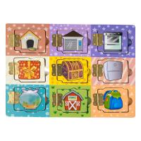Puzzle druri me dyer dhe objekte 30x22.5cm