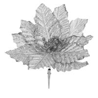 Lule Krishtlindje Silver Me Shkelqim Kapese 21 Cm