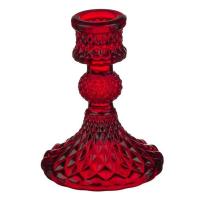 Shandan dekorativ i Krishtlindjeve i kuq me model diamanti 8x10.5cm