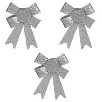 Set me fjongo dekorative Krishtlindjesh me xixa silver 10cm - 3 cope