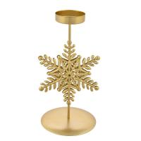 Mbajtese qirinjsh dekorative per Krishtlindje, floke bore gold metalik Ø8x17cm