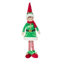 Elf me shall te kuq, çorape me vija dhe,veshje jeshile me zile 35cm