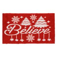Tapet tualeti per Krishtlindje ne ngjyre te kuqe "believe"' 75x45cm
