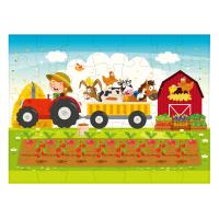 Puzzle me fermë traktor me kafshë (35 copë)