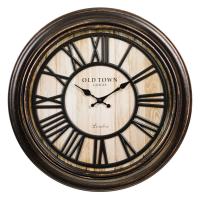 Orë muri dekorative vintage bronz, e zezë, me numra romakë 50cm