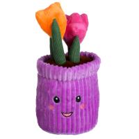 Vazo lulesh vjollcë pellushi me tulipanë 12x27cm