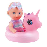 Lodër Unicorn rozë dhe bebe me fjongo