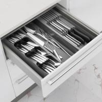 Organizues sirtarësh për enë kuzhine,plastike gri me 8 vende 39.5x38.5x5.5cm