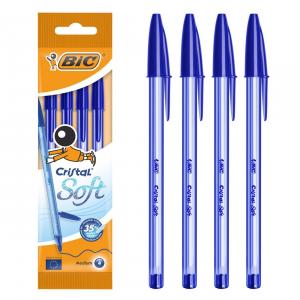 Stilolaps Bic Cristal Soft Blu 4 Cope