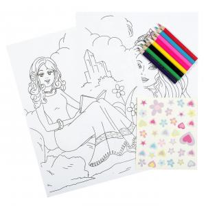Set Une Shoh & Pikturoj Princesha Stickers & Lapsa Me Ngjyra 20.5x26.5 Cm 10 Fl