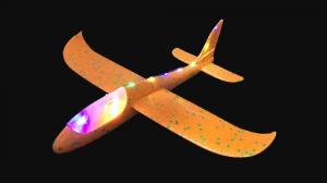 Hand Throwing Airplane Toy Orange With Light 48cm