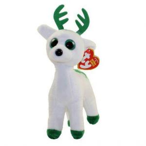 Plush Ty Beanie Babies Peppermint White Reindeer 15cm