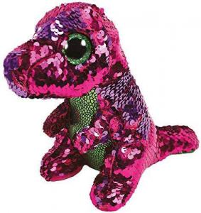 Plush Ty Beanie Boos Flippables Stompy PinkGreen Dinosaur 15cm