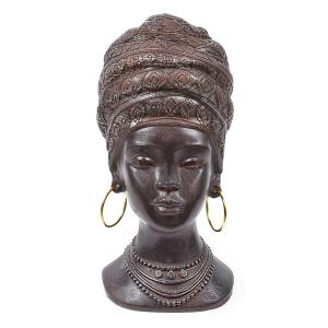 Aksesor tavoline bust femre afrikane 8.5x17.5 cm 