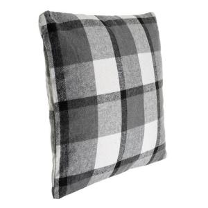 Jastek dekorativ per divanin gri me kuadrate te bardhe 45x45cm