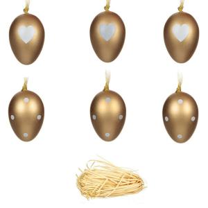 Dekoruese pashkesh veze gold me zemra 6cp 6cm