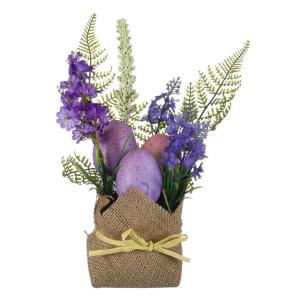 Vazo dekoruese me lule lavander dhe veze pashke 23cm