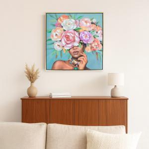 Tablo ne vaj vajze me floke lule 60*60cm