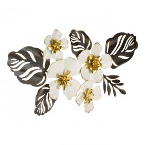 Kornizë metalike e montuar në mur Ecru Flowers Gold 65x36x3.5cm