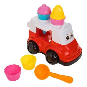 Set lodra plazhi kamion i kuq me akullore & 7 aksesore 24x16x16cm 