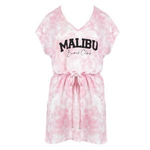 Fustan roze “Tie-Dye” me lidhese ne mes, dizajn “Malibu”