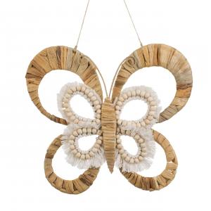 Varese dekorative flutur me jute dhe rruaza 33x25cm