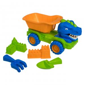 Set plazhi kamion rëre dinosauri me 5 aksesorë
