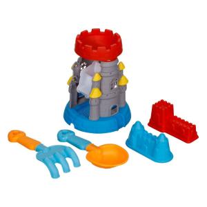 Set lodër kështjellë plazhi me 4 aksesorë 17.5x22.5 cm