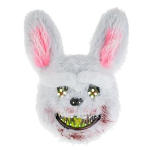 Maske Halloweeni me fytyre lepur i frikshem me gjak ne dhembe