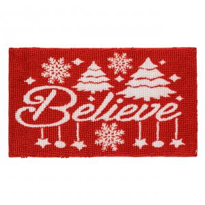 Tapet tualeti per Krishtlindje ne ngjyre te kuqe "believe"' 75x45cm