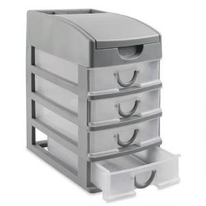 Raft zyre plastike me sirtar gri me 7 ndarje 15x22x26cm