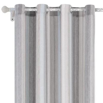 Perde Lino Gri Me Shirita Unaza Metalike Silver 140x250 Cm