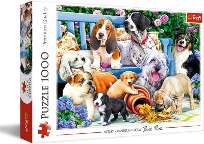 Puzzle me 1000 pjese, Dogs in the Garden