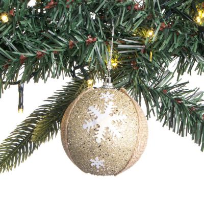 Top Dekorative Bezhe Me Xixa Gold & Flok Bore 8 Cm