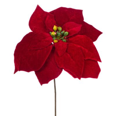 Lule Krishtlindje Dekorative E Kuqe Velvet 15 Cm