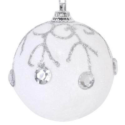 Topa Dekorative Te Bardhe Me Gur Silver 6 Cm 6 Cope