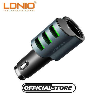 Usb Car Charger Ldnio 3xUSB Ports 5.1A Type-C Cable With Socket Adapter