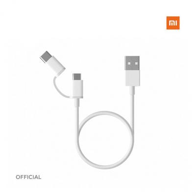 Cable Xiaomi Mi 2in1 Micro USB To Type-C USB White 30cm 15304