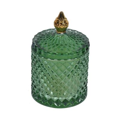 Qiri i bardhe ne mbajtese qelqi ngjyre emerald 14x8.5 cm 