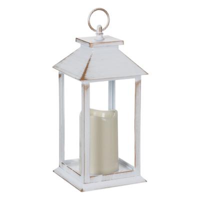 Fener i bardhe dhe qiri LED, 30x14x13 cm