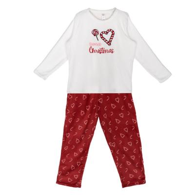 Set pizhame te bardha me te kuqe Krishtlindjesh per femra L-XL