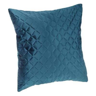 Këllëf jastëku dekorativ blu kadife me model rombi 45x43cm
