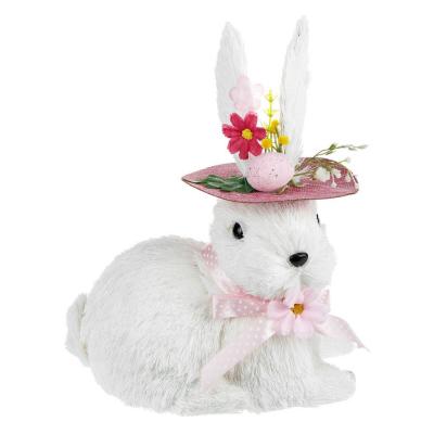 Figure dekorative lepur pashkesh me kapele 24cm