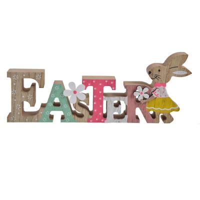 Dekoruese tavoline shkrim easter me lepur 20x7cm