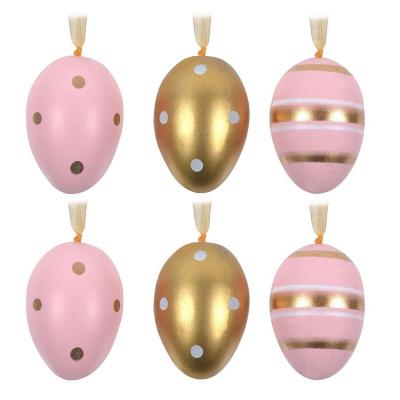 Dekoruese pashkesh veze qe varen ngjyre roze me gold 6cp