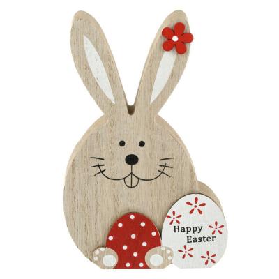 Dekoruese tavoline lepur me 2 veze happy easter 16cm 