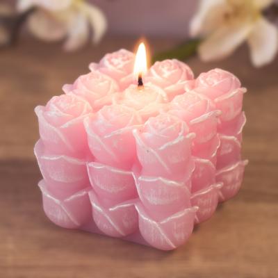 Qiri forme kubi roze me trendafila 5x6cm