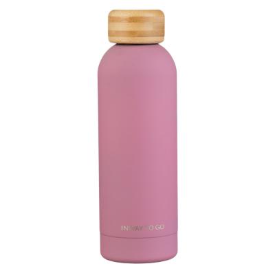 Termus izotermik - çelik inox, ngjyrë rozë, kapak druri mat, 520ml