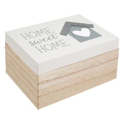 Kuti magazinimi prej druri "Home Sweet Home" 19.5x14.5x10cm
